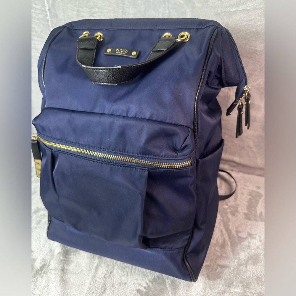 Tutilo New York Navy Nylon Tech Tote Backpack Padded Pocket Structured Opening